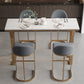Ensemble de Table de Bar Glam, 1/5 pièces, Table de comptoir rectangulaire en pierre avec tabourets hauts pour cuisine