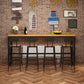 Industrial 1/2/5 Pieces Solid Wood Bar Table Set Fixed Counter Set Clearhalo 'Bar Furniture' 'furn' 'furn_home_bar_bar_sets' 'Furniture' 'Home Bars & Bar Sets' 'home_bar_bar_sets' 'Kitchen & Dining Furniture' 5957668
