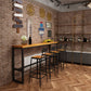 Industrial 1/2/5 Pieces Solid Wood Bar Table Set Fixed Counter Set Clearhalo 'Bar Furniture' 'furn' 'furn_home_bar_bar_sets' 'Furniture' 'Home Bars & Bar Sets' 'home_bar_bar_sets' 'Kitchen & Dining Furniture' 5957670