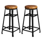 Indoor Glam Pub Set Natural 1/2/3 Pieces Wood and Metal Pub Table Set with Storage Wood 30"H Stools (Set of 2) Clearhalo 'Bar Furniture' 'furn' 'furn_home_bar_bar_sets' 'Furniture' 'Home Bars & Bar Sets' 'home_bar_bar_sets' 'Kitchen & Dining Furniture' 5957727