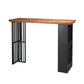Indoor Glam Pub Set Natural 1/2/3 Pieces Wood and Metal Pub Table Set with Storage Wood 94"L x 20"W Clearhalo 'Bar Furniture' 'furn' 'furn_home_bar_bar_sets' 'Furniture' 'Home Bars & Bar Sets' 'home_bar_bar_sets' 'Kitchen & Dining Furniture' 5957734