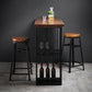 Indoor Glam Pub Set Natural 1/2/3 Pieces Wood and Metal Pub Table Set with Storage Clearhalo 'Bar Furniture' 'furn' 'furn_home_bar_bar_sets' 'Furniture' 'Home Bars & Bar Sets' 'home_bar_bar_sets' 'Kitchen & Dining Furniture' 5957738