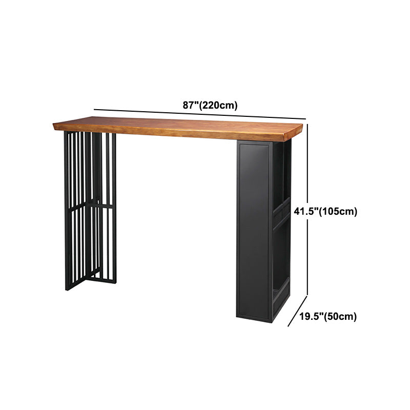 Indoor Glam Pub Set Natural 1/2/3 Pieces Wood and Metal Pub Table Set with Storage Clearhalo 'Bar Furniture' 'furn' 'furn_home_bar_bar_sets' 'Furniture' 'Home Bars & Bar Sets' 'home_bar_bar_sets' 'Kitchen & Dining Furniture' 5957748
