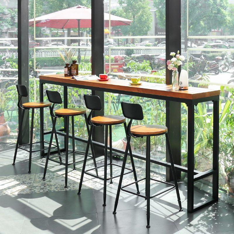 Trestle Solid Wood Counter Set 1/2/5 Pieces Natural Glam Indoor Table and Stool Set Clearhalo 'Bar Furniture' 'furn' 'furn_home_bar_bar_sets' 'Furniture' 'Home Bars & Bar Sets' 'home_bar_bar_sets' 'Kitchen & Dining Furniture' 5957753