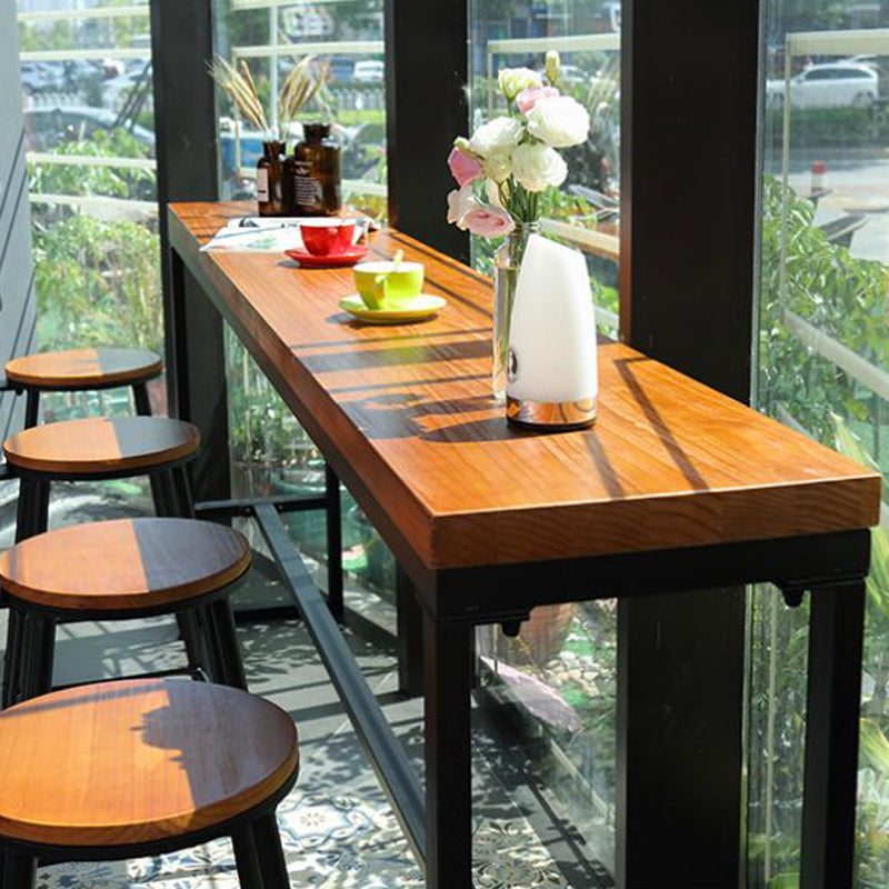 Trestle Solid Wood Counter Set 1/2/5 Pieces Natural Glam Indoor Table and Stool Set Clearhalo 'Bar Furniture' 'furn' 'furn_home_bar_bar_sets' 'Furniture' 'Home Bars & Bar Sets' 'home_bar_bar_sets' 'Kitchen & Dining Furniture' 5957757