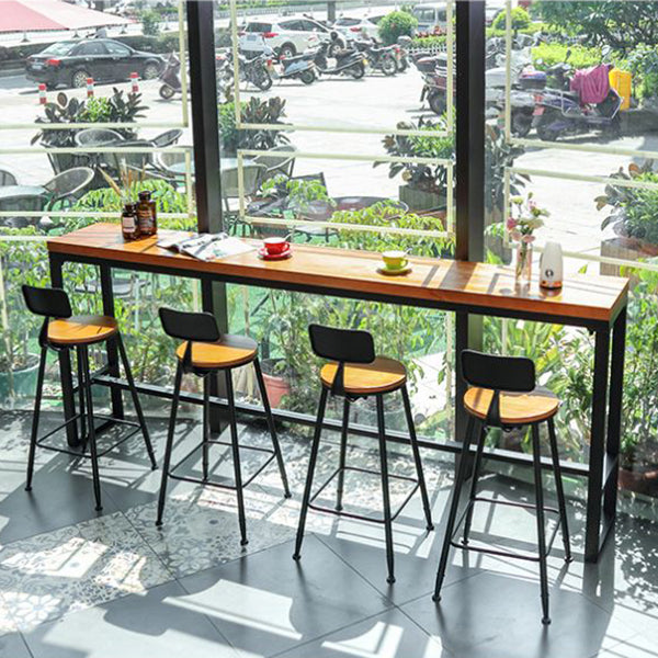Trestle Solid Wood Counter Set 1/2/5 Pieces Natural Glam Indoor Table and Stool Set Clearhalo 'Bar Furniture' 'furn' 'furn_home_bar_bar_sets' 'Furniture' 'Home Bars & Bar Sets' 'home_bar_bar_sets' 'Kitchen & Dining Furniture' 5957762