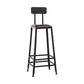 Industrial Rectangular Bar Pub Table Set 1/5 Pcs Solid Wood Top Bar Table with Iron Stools