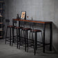 Industrial Rectangular Bar Pub Table Set 1/5 Pcs Solid Wood Top Bar Table with Iron Stools