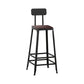 Industrial Rectangular Bar Pub Table Set 1/5 Pcs Solid Wood Top Bar Table with Iron Stools