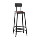 Industrial Rectangular Bar Pub Table Set 1/5 Pcs Solid Wood Top Bar Table with Iron Stools