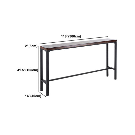 Juego de mesa de pub de barra rectangular industrial 1/5 pcs mesa de barra superior de madera maciza con taburetes de hierro