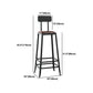 Industrial Rectangular Bar Pub Table Set 1/5 Pcs Solid Wood Top Bar Table with Iron Stools