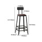 Industrial Rectangular Bar Pub Table Set 1/5 Pcs Solid Wood Top Bar Table with Iron Stools