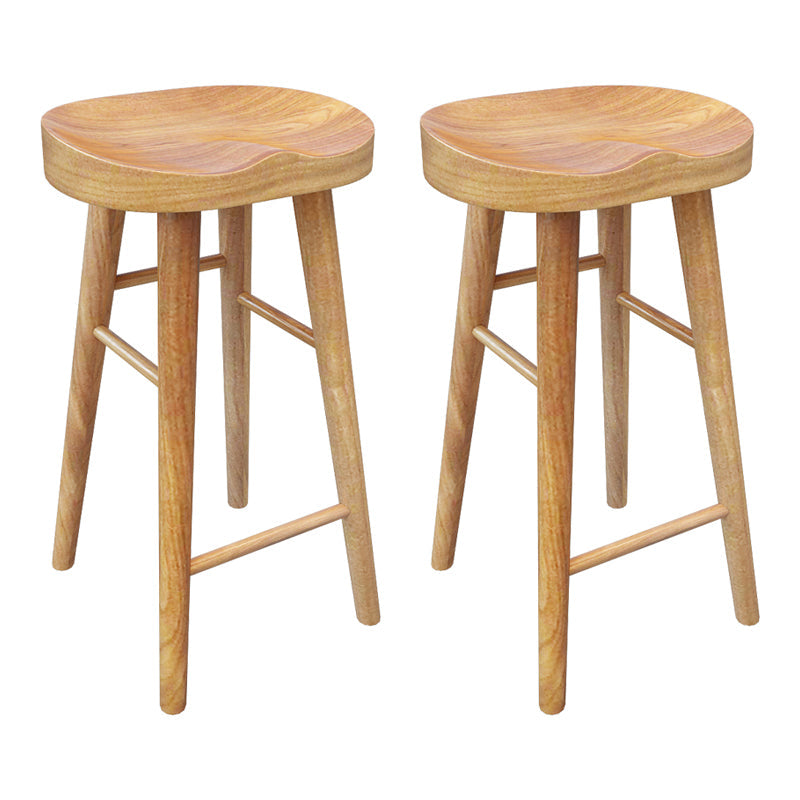 Industrial 1/2/9 Pieces Solid Wood Bar Table Set Fixed Counter Set for Home Use Wood 30"H Stools (Set of 2) Clearhalo 'Bar Furniture' 'furn' 'furn_home_bar_bar_sets' 'Furniture' 'Home Bars & Bar Sets' 'home_bar_bar_sets' 'Kitchen & Dining Furniture' 5957806