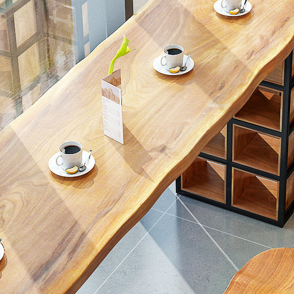 Industrial 1/2/9 Pieces Solid Wood Bar Table Set Fixed Counter Set for Home Use Clearhalo 'Bar Furniture' 'furn' 'furn_home_bar_bar_sets' 'Furniture' 'Home Bars & Bar Sets' 'home_bar_bar_sets' 'Kitchen & Dining Furniture' 5957812