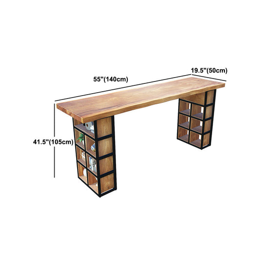 Industrial 1/2/9 Pieces Solid Wood Bar Table Set Fixed Counter Set for Home Use Clearhalo 'Bar Furniture' 'furn' 'furn_home_bar_bar_sets' 'Furniture' 'Home Bars & Bar Sets' 'home_bar_bar_sets' 'Kitchen & Dining Furniture' 5957818