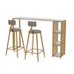 1/3 Pieces Luxurious Rectangular Bar Table Set Artificial Marble Top Pub Table Set