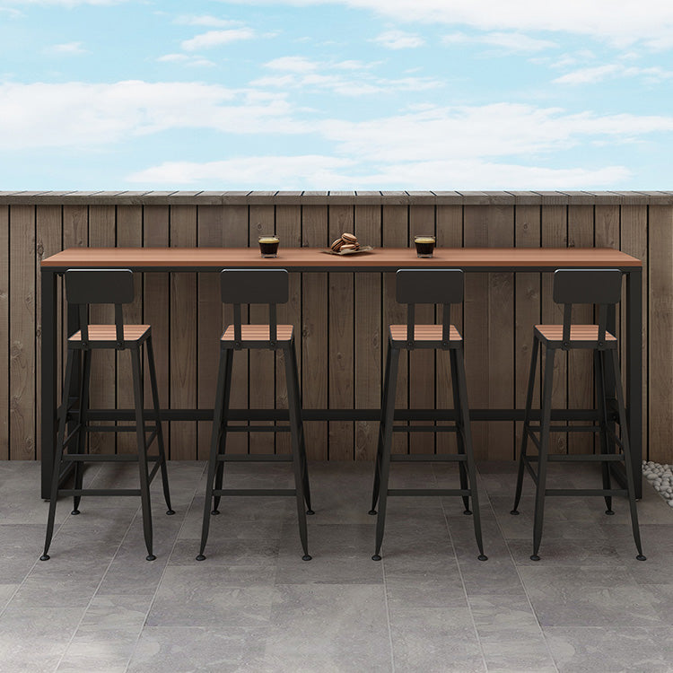 1/2/5 Pieces Modern Rectangular Pub Table Set Artificial Wooden Bistro Table Set Clearhalo 'Bar Furniture' 'furn' 'furn_home_bar_bar_sets' 'Furniture' 'Home Bars & Bar Sets' 'home_bar_bar_sets' 'Kitchen & Dining Furniture' 5957861