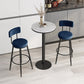1/2/3 Pieces Round Pub Table Set Modern Stone and Metal Counter Height Set 3 Pieces: White Table, 2 Blue Stools Clearhalo 'Bar Furniture' 'furn' 'furn_home_bar_bar_sets' 'Furniture' 'Home Bars & Bar Sets' 'home_bar_bar_sets' 'Kitchen & Dining Furniture' 5957879