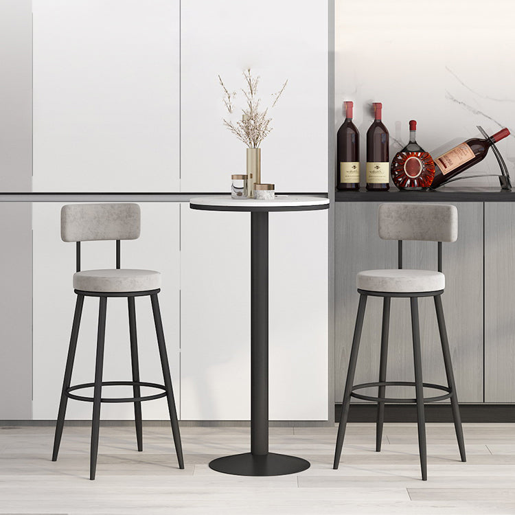 1/2/3 Pieces Round Pub Table Set Modern Stone and Metal Counter Height Set Clearhalo 'Bar Furniture' 'furn' 'furn_home_bar_bar_sets' 'Furniture' 'Home Bars & Bar Sets' 'home_bar_bar_sets' 'Kitchen & Dining Furniture' 5957881