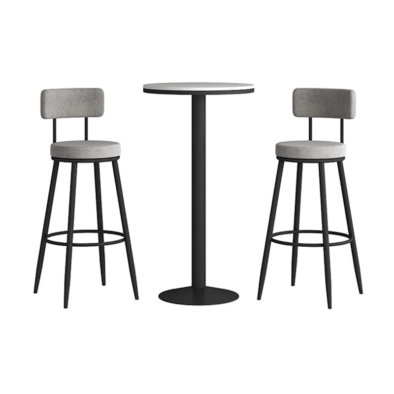 1/2/3 Pieces Round Pub Table Set Modern Stone and Metal Counter Height Set Clearhalo 'Bar Furniture' 'furn' 'furn_home_bar_bar_sets' 'Furniture' 'Home Bars & Bar Sets' 'home_bar_bar_sets' 'Kitchen & Dining Furniture' 5957883