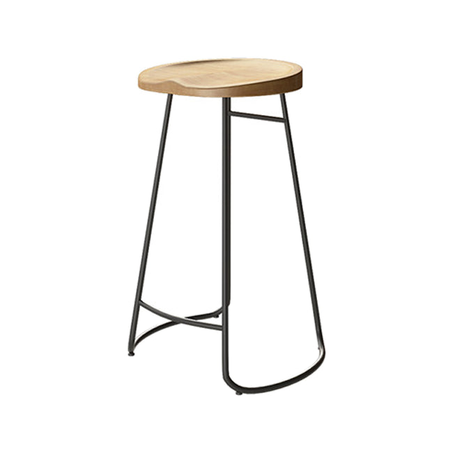 Indoor Bar Table Set Pine Solid Wood 1/7 Pcs Iron Base Bar Table and Stools Wood 30"H Stool (Single) Clearhalo 'Bar Furniture' 'furn' 'furn_home_bar_bar_sets' 'Furniture' 'Home Bars & Bar Sets' 'home_bar_bar_sets' 'Kitchen & Dining Furniture' 5957890