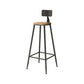 Indoor Bar Table Set Pine Solid Wood 1/7 Pcs Iron Base Bar Table and Stools Black 29"H Stool (Single) Clearhalo 'Bar Furniture' 'furn' 'furn_home_bar_bar_sets' 'Furniture' 'Home Bars & Bar Sets' 'home_bar_bar_sets' 'Kitchen & Dining Furniture' 5957891