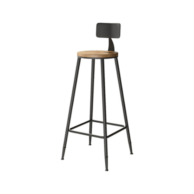 Indoor Bar Table Set Pine Solid Wood 1/7 Pcs Iron Base Bar Table and Stools Black 29"H Stool (Single) Clearhalo 'Bar Furniture' 'furn' 'furn_home_bar_bar_sets' 'Furniture' 'Home Bars & Bar Sets' 'home_bar_bar_sets' 'Kitchen & Dining Furniture' 5957891