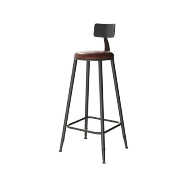 Indoor Bar Table Set Pine Solid Wood 1/7 Pcs Iron Base Bar Table and Stools Black-Brown 29"H Stool (Single) Clearhalo 'Bar Furniture' 'furn' 'furn_home_bar_bar_sets' 'Furniture' 'Home Bars & Bar Sets' 'home_bar_bar_sets' 'Kitchen & Dining Furniture' 5957893