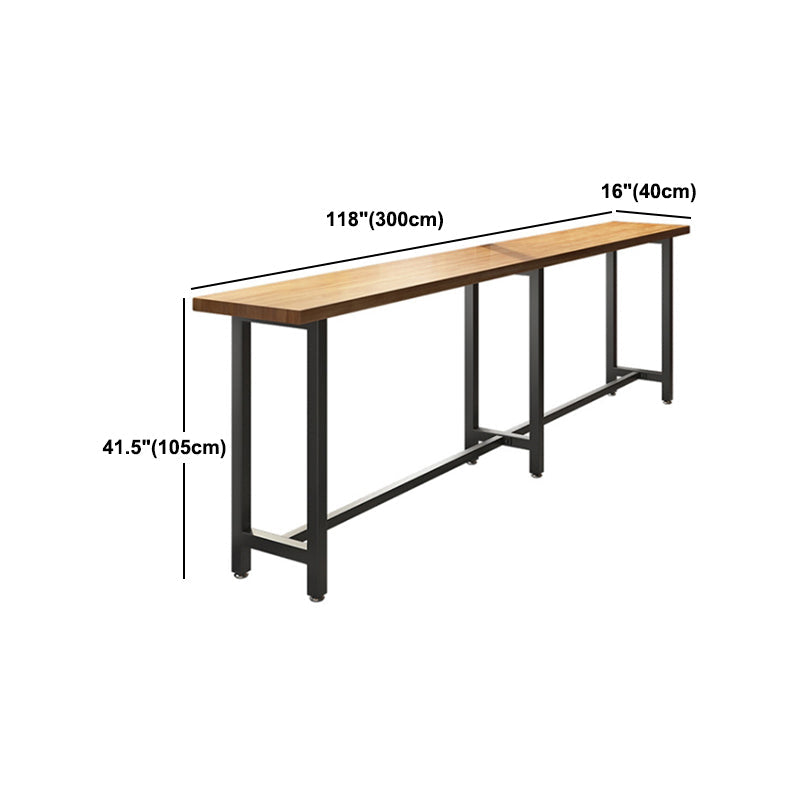 Indoor Bar Table Set Pine Solid Wood 1/7 Pcs Iron Base Bar Table and Stools Clearhalo 'Bar Furniture' 'furn' 'furn_home_bar_bar_sets' 'Furniture' 'Home Bars & Bar Sets' 'home_bar_bar_sets' 'Kitchen & Dining Furniture' 5957901
