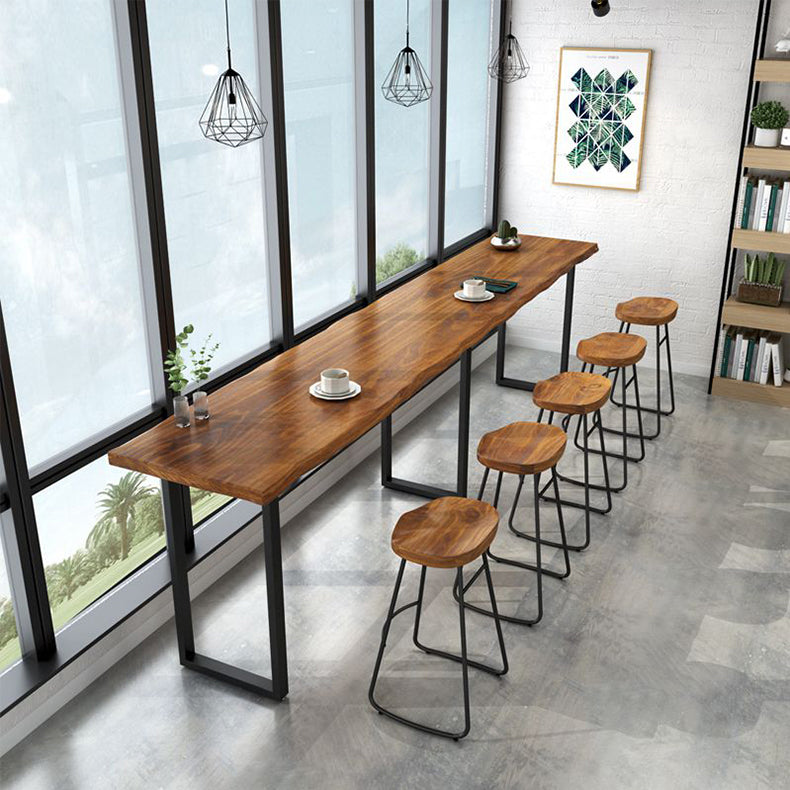 Juego de mesa de Pub rectangular moderna de 1/4/5/6 piezas, mesa de mostrador de madera con taburetes sin respaldo