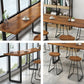 Juego de mesa de Pub rectangular moderna de 1/4/5/6 piezas, mesa de mostrador de madera con taburetes sin respaldo