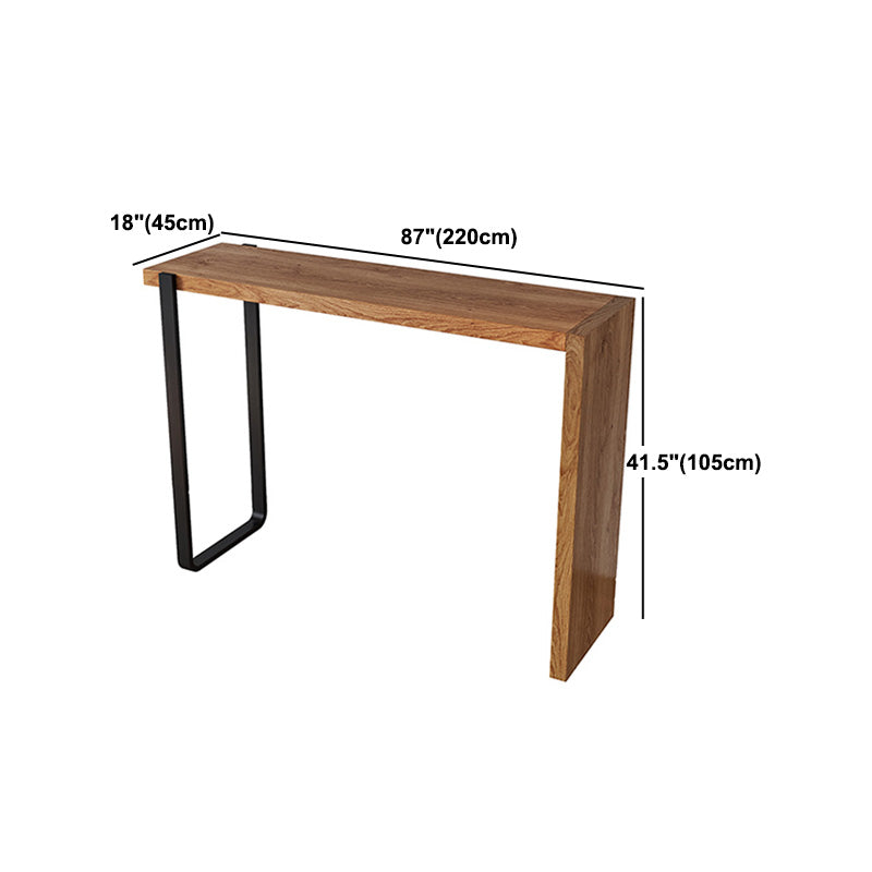 Juego de mesa de bar rectangular para interiores, mesa de bar de madera maciza de 1/3 piezas con taburete de bar sin respaldo