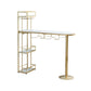 Contemporary Stone Bar Table Set 1/3 Pcs Metal Base Bar Table with Adjustable Stools White 63"L x 16"W Clearhalo 'Bar Furniture' 'furn' 'furn_home_bar_bar_sets' 'Furniture' 'Home Bars & Bar Sets' 'home_bar_bar_sets' 'Kitchen & Dining Furniture' 5957975