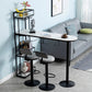 Contemporary Stone Bar Table Set 1/3 Pcs Metal Base Bar Table with Adjustable Stools 3 Pieces: Matte White Table, 2 Gray Stools Clearhalo 'Bar Furniture' 'furn' 'furn_home_bar_bar_sets' 'Furniture' 'Home Bars & Bar Sets' 'home_bar_bar_sets' 'Kitchen & Dining Furniture' 5957977