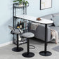 Contemporary Stone Bar Table Set 1/3 Pcs Metal Base Bar Table with Adjustable Stools Clearhalo 'Bar Furniture' 'furn' 'furn_home_bar_bar_sets' 'Furniture' 'Home Bars & Bar Sets' 'home_bar_bar_sets' 'Kitchen & Dining Furniture' 5957987
