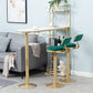 Contemporary Stone Bar Table Set 1/3 Pcs Metal Base Bar Table with Adjustable Stools Clearhalo 'Bar Furniture' 'furn' 'furn_home_bar_bar_sets' 'Furniture' 'Home Bars & Bar Sets' 'home_bar_bar_sets' 'Kitchen & Dining Furniture' 5957989