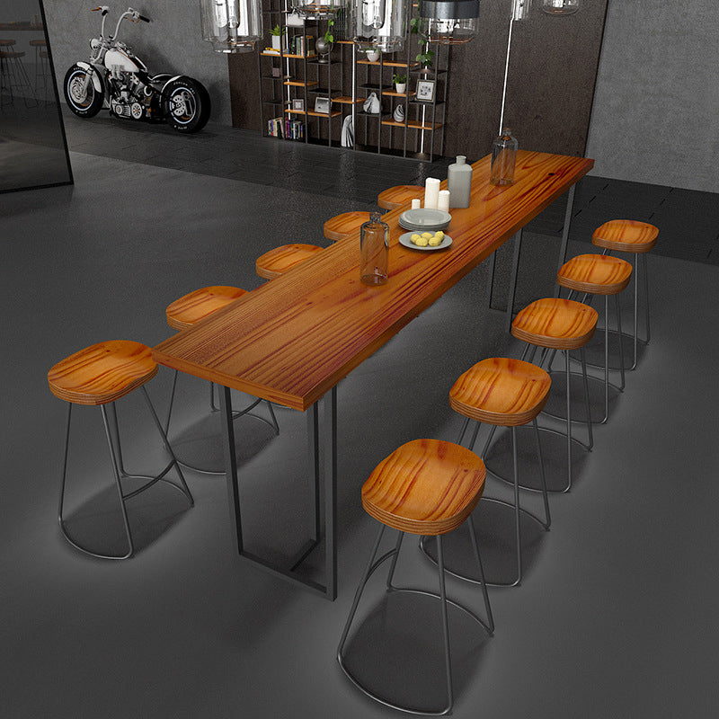 Ensemble de Table de Bar rectangulaire, Table de café moderne en bois avec tabourets de Bar, 1/11 pièces