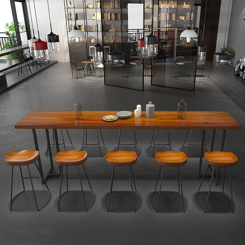 Ensemble de Table de Bar rectangulaire, Table de café moderne en bois avec tabourets de Bar, 1/11 pièces