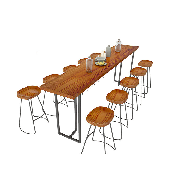 Ensemble de Table de Bar rectangulaire, Table de café moderne en bois avec tabourets de Bar, 1/11 pièces