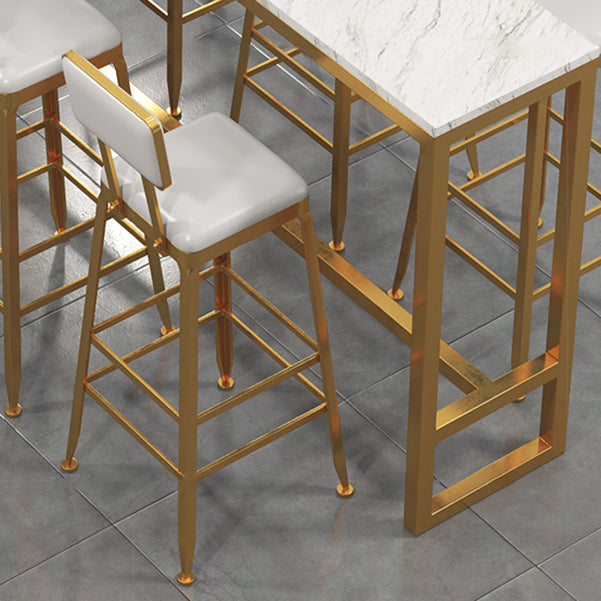 1/7/9/11 Pieces Rectangular Bar Set Gorgeous Style Marble Table with Bar Stools Clearhalo 'Bar Furniture' 'furn' 'furn_home_bar_bar_sets' 'Furniture' 'Home Bars & Bar Sets' 'home_bar_bar_sets' 'Kitchen & Dining Furniture' 5958068