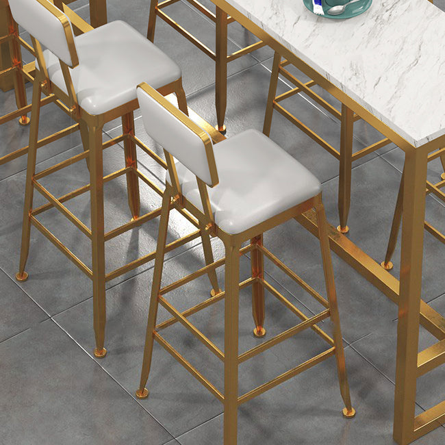 1/7/9/11 Pieces Rectangular Bar Set Gorgeous Style Marble Table with Bar Stools Clearhalo 'Bar Furniture' 'furn' 'furn_home_bar_bar_sets' 'Furniture' 'Home Bars & Bar Sets' 'home_bar_bar_sets' 'Kitchen & Dining Furniture' 5958069
