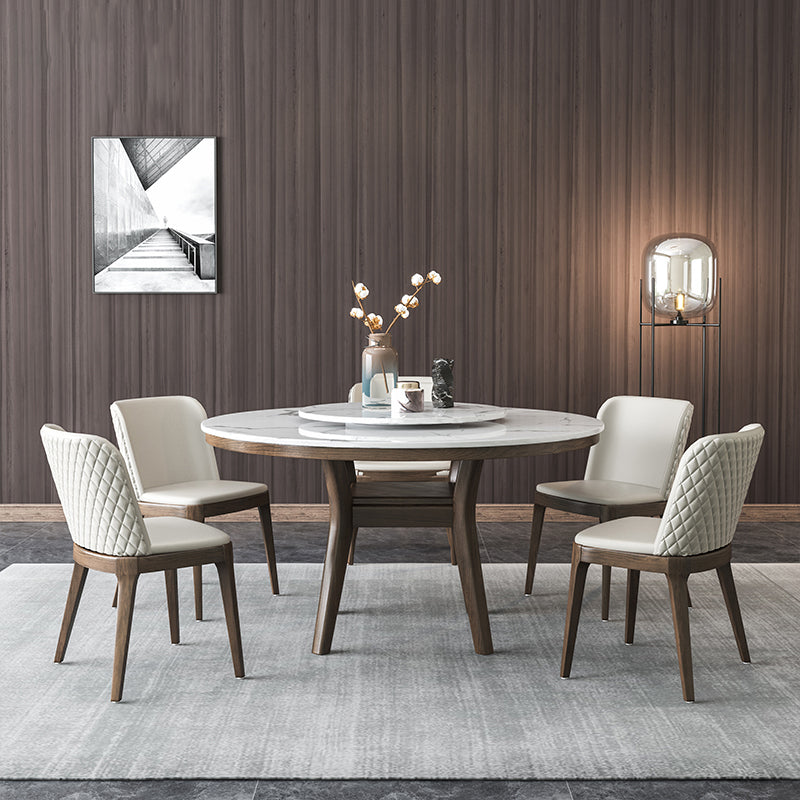 Ensemble de table ronde rotatif moderne 1/4/5/6/7 pièces artificiel marbre supérieur table ronde