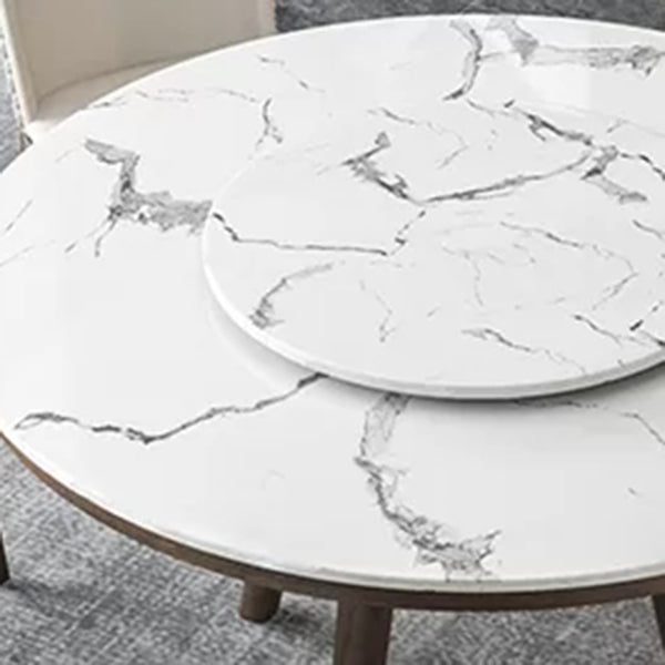 Ensemble de table ronde rotatif moderne 1/4/5/6/7 pièces artificiel marbre supérieur table ronde