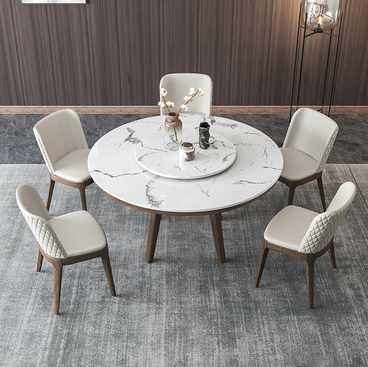 Ensemble de table ronde rotatif moderne 1/4/5/6/7 pièces artificiel marbre supérieur table ronde