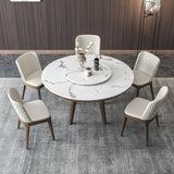 Ensemble de table ronde rotatif moderne 1/4/5/6/7 pièces artificiel marbre supérieur table ronde