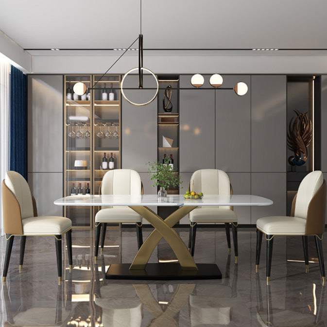 Ensemble de table rectangle de style contemporain 1/5/6/7 Pièces Pièces Ensemble de restauration pour la maison