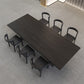 Industrial 1/2/7/9 Pièces Rectangle Ensemble de salle à manger en bois massif Table de table à manger en noir ensemble en noir