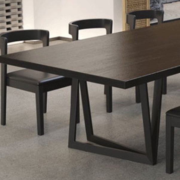 Industrial 1/2/7/9 Pièces Rectangle Ensemble de salle à manger en bois massif Table de table à manger en noir ensemble en noir