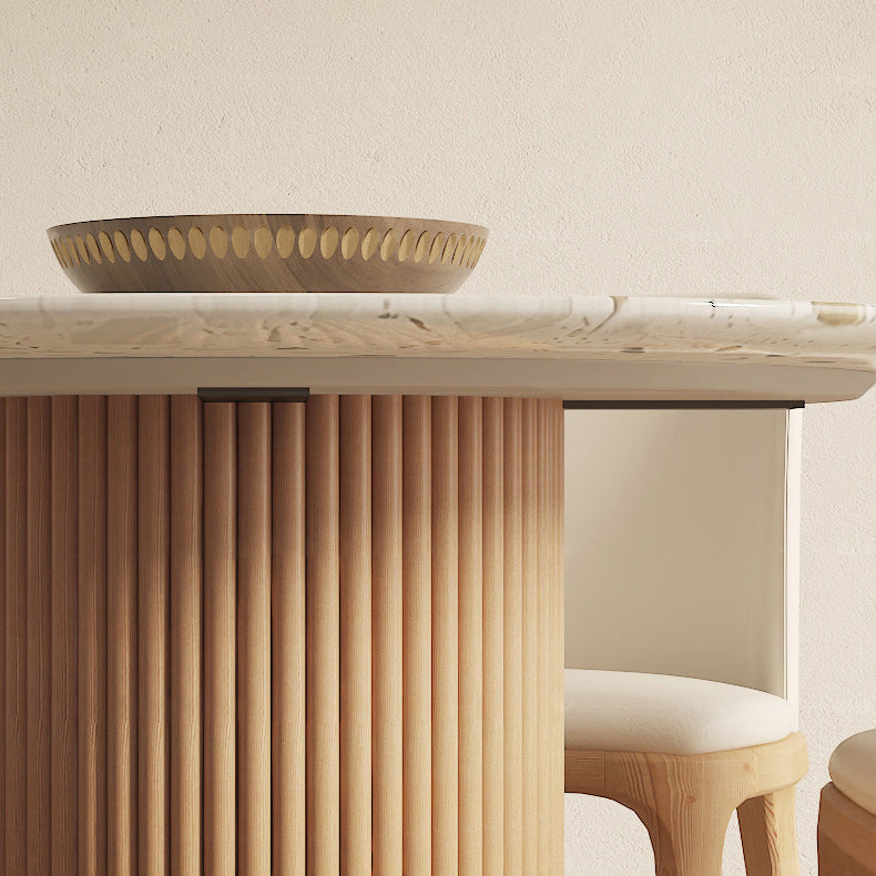 Table à manger en pierre fritrée contemporaine set rond 1/4/5/7 pièces de restauration ensemble pour usage domestique